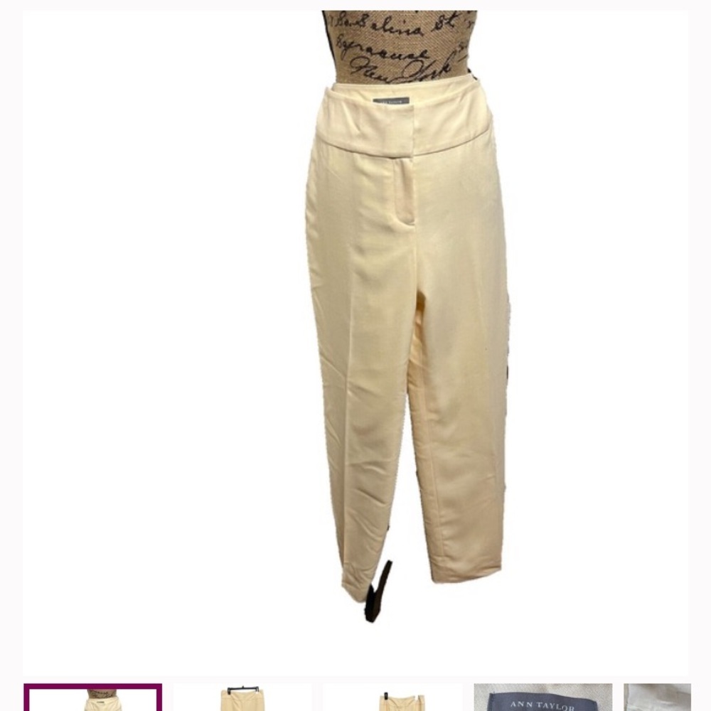Ann Taylor Cream Women's Wool Dress Pants
